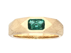 Emerald Bezel Facet Ring