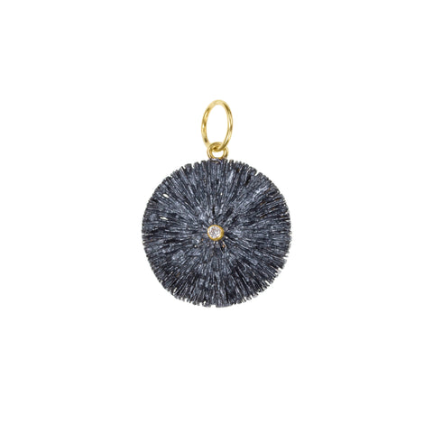 Apostolos Oval Pendant with Three Diamonds and 18k Gold Highlights