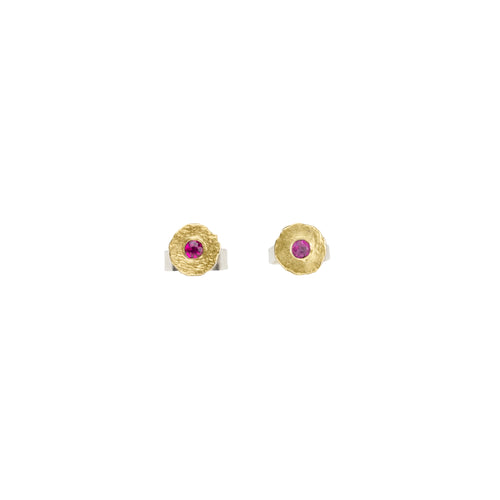 Tiny Ruby Post Earrings