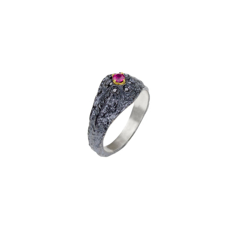 Apostolos Rubyand Brilliant Diamond Ring