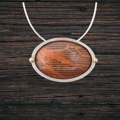 Oval Tree medallion, Enamel on Omega Chain 18"