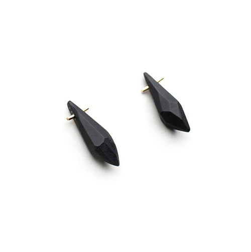 Black Gold White Acrylic Crystal Earrings - Lireille