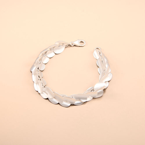 3D Kidney Bean Silver Bracelet