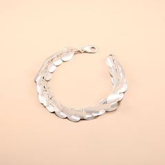 3D Kidney Bean Silver Bracelet
