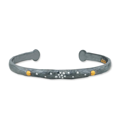 Brooke Diamond Open Bracelet | 24K Gold