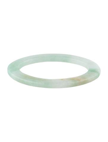 Half Round Jadeite Bangle Bracelet