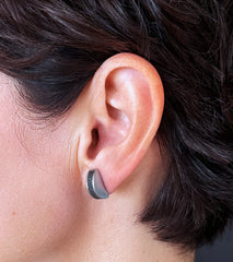 Brandt Concrete Stud Earrings | Stainless Steel & Diamond Dust