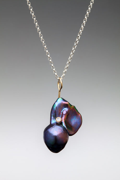 Black Eidson Kashi Pearl with Diamond