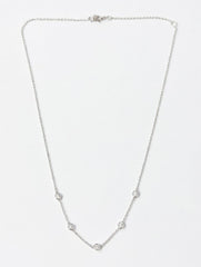 Five Lab-Created 2.5 MM Round Diamond Station Necklace in 14k White Gold