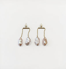 Twin Keshi Earrings in 14K Gold Filled – Adjustable Design