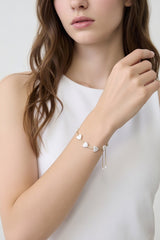 Adjustable Steps Bracelet with Freshwater Heart Shaped Pearls