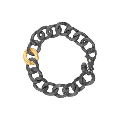 Twist Ring in 24K Fusion Gold & Oxidized Silver