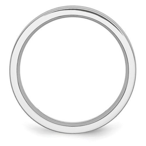 Cobalt Sterling Silver Inlay Flat 6mm Brushed Band