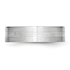 Cobalt Sterling Silver Inlay Flat 6mm Brushed Band