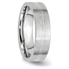 Cobalt Sterling Silver Inlay Flat 6mm Brushed Band