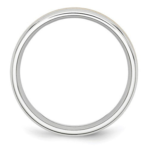 14k Gold Inlay 6mm Cobalt Flat Band Satin Finish