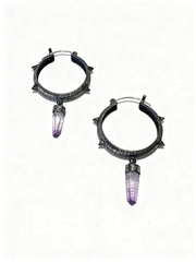 Purple Crystal Arrowhead Earrings | Sterling Silver