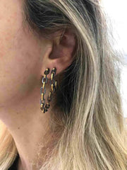 CHILL-LINK Hoop Earrings – 24K Gold & Oxidized Silver