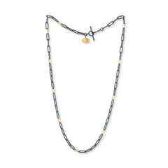 CLIPSKI 20″ Chain with Silox Toggle – 22K Gold & Oxidized Silver