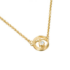 Peacock Rainbow Moonstone Silver Necklace