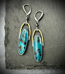Chrysocolla Gold & Silver Drops