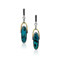 Chrysocolla Gold & Silver Drops