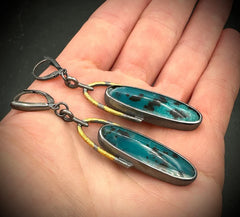 Chrysocolla Gold & Silver Drops