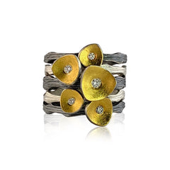 Cloud Forest Stacking Triplet Ring - OX