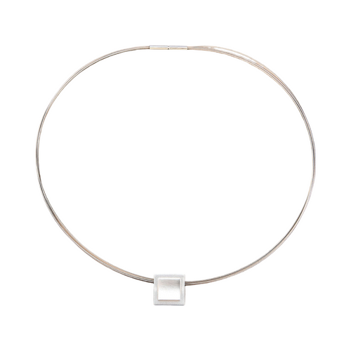 Sterling Silver Square Pendant Necklace