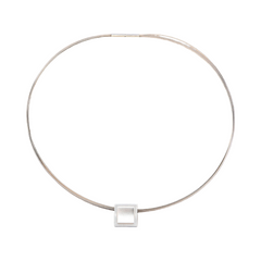 Sterling Silver Square Pendant Necklace