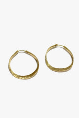 Small Hammered 3D Style Gold-Filled Hoops Earrings