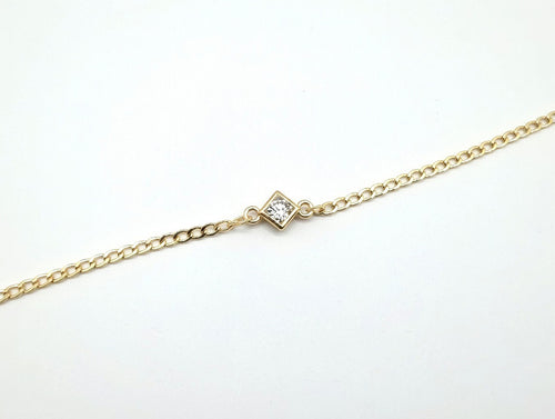 14K Yellow Gold 3/8 CT Natural Square Diamond Bracelet