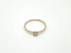 14K Yellow Gold Lab-Created 3mm Round Diamond Bezel Set Stacking Ring