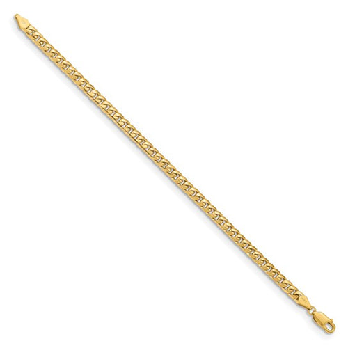14k Gold 4.3mm Solid Miami Cuban Chain Bracelet