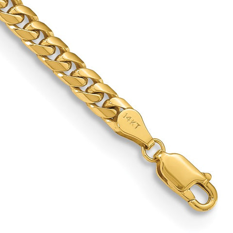 14k Gold 7.2mm Flat Cuban Chain Necklace