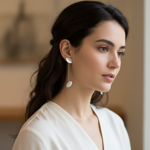 Leaf Petal Drop Earrings