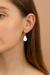 Minimalist Double Disc Drop Earrings