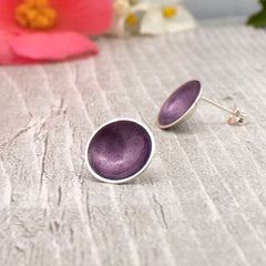 Triple Purple Enamel Disc Necklace