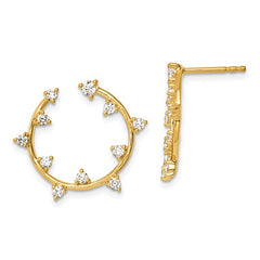 14K Yellow Gold 1/2 CT Lab-Grown Diamond Earrings