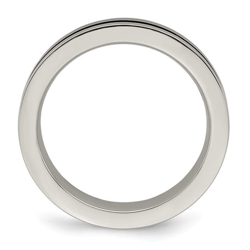 Titanium Grooved Ring | Rainbow Anodized 4mm Band