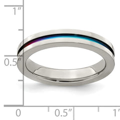 Titanium Grooved Ring | Rainbow Anodized 4mm Band