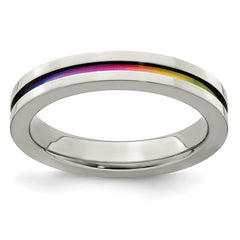 Titanium Grooved Ring | Rainbow Anodized 4mm Band