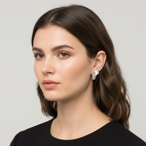 Silver Ribbon Earrings