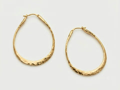 Large Hammered 3D Style Gold-Filled Hoops Earrings
