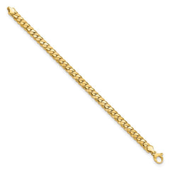 14k Satin and Polished 6.5mm Fancy Link Bracelet