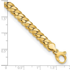 14k Satin and Polished 6.5mm Fancy Link Bracelet