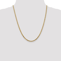 14K Gold 2.9mm Flat Beveled Curb Chain Necklace with Lobster Clasp