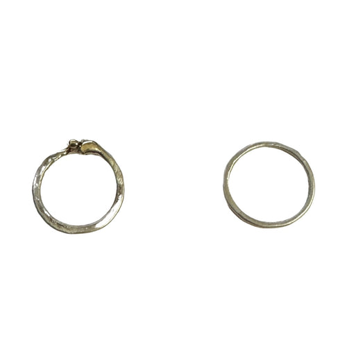 Silver Simple Handmade Wavy Band