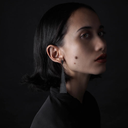 Going High Sterling Silver Triangle Dangle Earrings