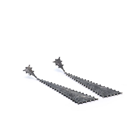 Crystal Wand Earrings in Sterling Silver with Rock Crystal